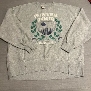 Aerie Gray Winter Tour Crewneck Sweater